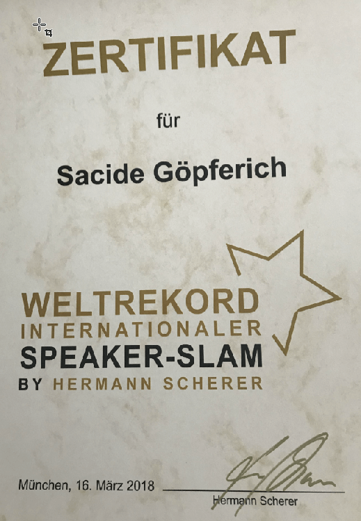 Zertifikat Speaker Slam